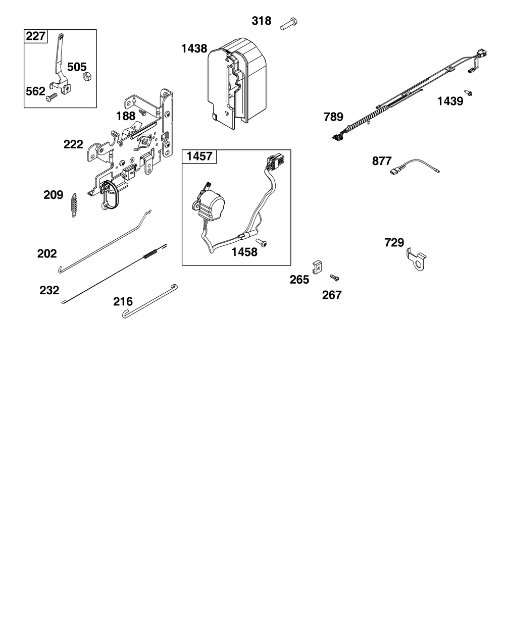 Controls Group Diagram and Parts List for 31Q507-0017-H5 200000 - 399999 Briggs and Stratton Engine